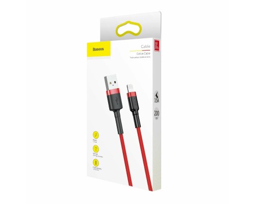 Кабель Baseus Cafule USB - Lightning (CALKLF-C09) 2м, красный/красный