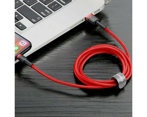Кабель Baseus Cafule USB - Lightning (CALKLF-C09) 2м, красный/красный