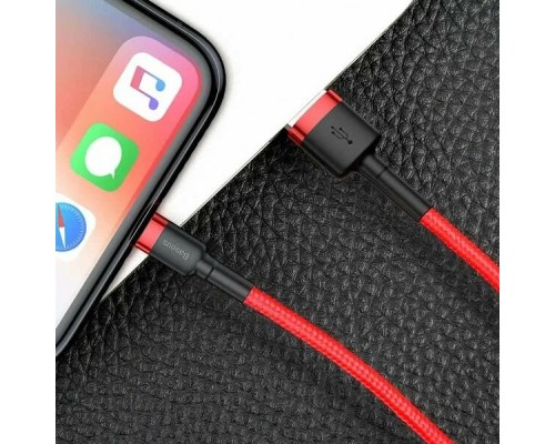 Кабель Baseus Cafule USB - Lightning (CALKLF-C09) 2м, красный/красный