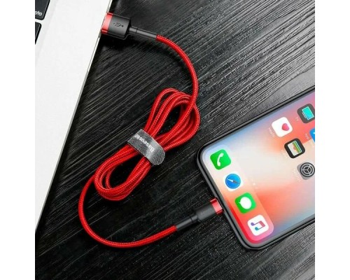 Кабель Baseus Cafule USB - Lightning (CALKLF-C09) 2м, красный/красный