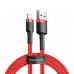 Кабель Baseus Cafule USB - Lightning (CALKLF-B09) 1м, красный/красный