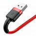Кабель Baseus Cafule USB - Lightning (CALKLF-B09) 1м, красный/красный