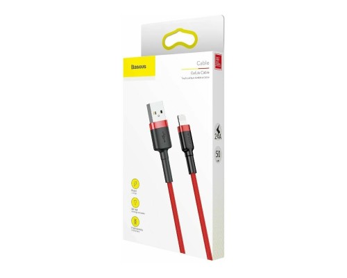 Кабель Baseus Cafule USB - Lightning (CALKLF-B09) 1м, красный/красный