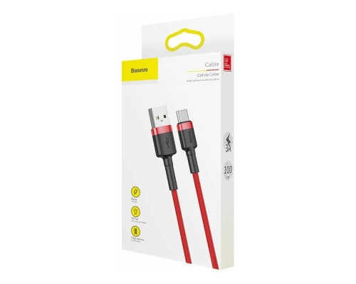 Кабель Baseus Cafule USB - USB Type-C (CATKLF-B09) 1м красный/красный