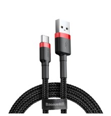Кабель Baseus Cafule USB - USB Type-C (CATKLF-C91) 2м черный/красный