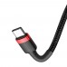 Кабель Baseus Cafule USB - USB Type-C (CATKLF-B91) 1м черный/красный