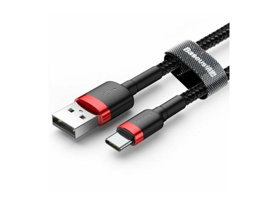 Кабель Baseus Cafule USB - USB Type-C (CATKLF-U91) 3м черный/красный