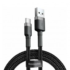 Кабель Baseus Cafule USB - USB Type-C (CATKLF-BG1) 1м черный/серый