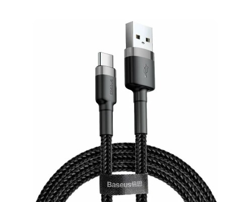 Кабель Baseus Cafule USB - USB Type-C (CATKLF-BG1) 1м черный/серый