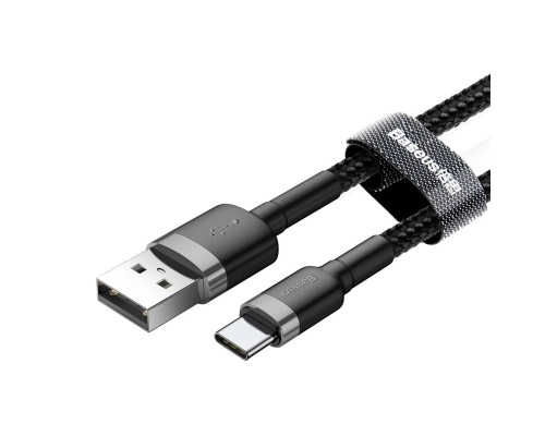 Кабель Baseus Cafule USB - USB Type-C (CATKLF-BG1) 1м черный/серый