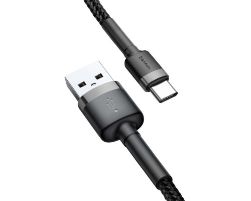 Кабель Baseus Cafule USB - USB Type-C (CATKLF-BG1) 1м черный/серый