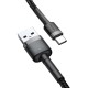 Кабель Baseus Cafule USB - USB Type-C (CATKLF-BG1) 1м черный/серый