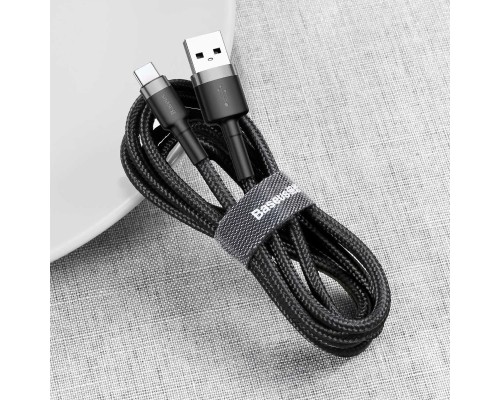 Кабель Baseus Cafule USB - USB Type-C (CATKLF-BG1) 1м черный/серый