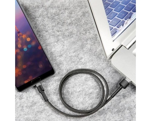 Кабель Baseus Cafule USB - USB Type-C (CATKLF-BG1) 1м черный/серый