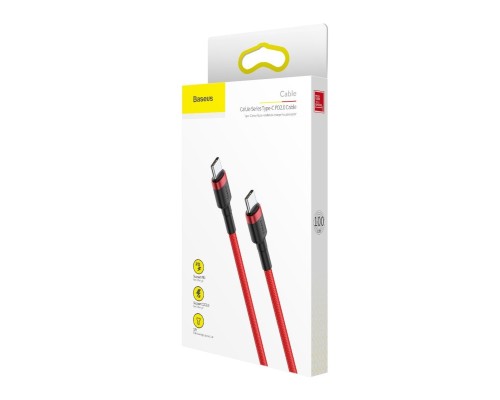 Кабель Baseus Cafule USB Type-C - USB Type-C (CATKLF-G09) 1м красный/красный
