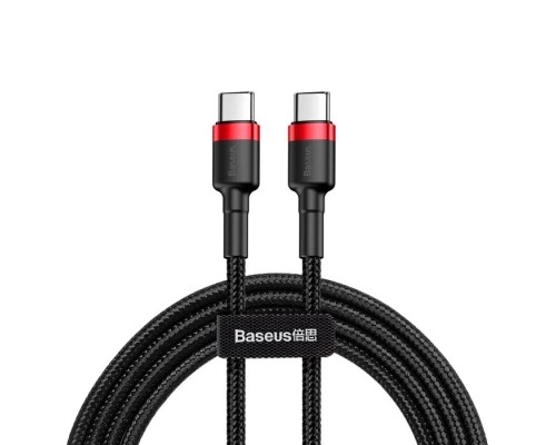 Кабель Baseus Cafule USB Type-C - USB Type-C (CATKLF-G91) 1м черный/красный