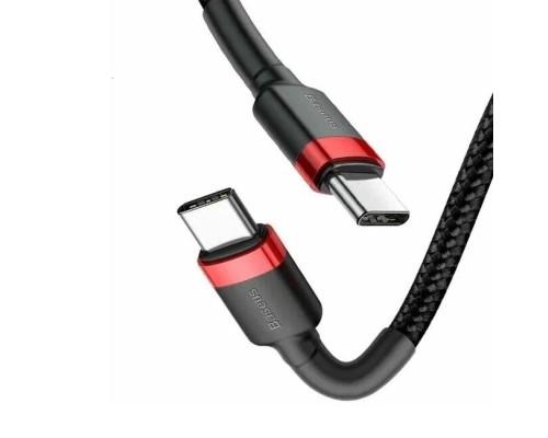Кабель Baseus Cafule USB Type-C - USB Type-C (CATKLF-G91) 1м черный/красный