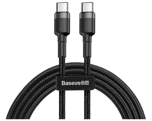 Кабель Baseus Cafule USB Type-C - USB Type-C (CATKLF-GG1) 1м черный/серый