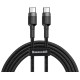 Кабель Baseus Cafule USB Type-C - USB Type-C (CATKLF-GG1) 1м черный/серый