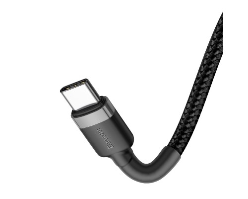 Кабель Baseus Cafule USB Type-C - USB Type-C (CATKLF-GG1) 1м черный/серый