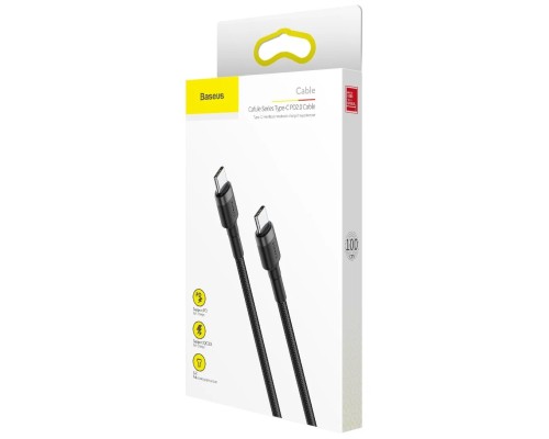 Кабель Baseus Cafule USB Type-C - USB Type-C (CATKLF-GG1) 1м черный/серый