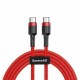 Кабель Baseus Cafule USB Type-C - USB Type-C (CATKLF-H09) 2м красный/красный