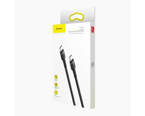 Кабель Baseus Cafule USB Type-C - USB Type-C (CATKLF-HG1) 2м черный/серый
