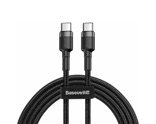 Кабель Baseus Cafule USB Type-C - USB Type-C (CATKLF-HG1) 2м черный/серый