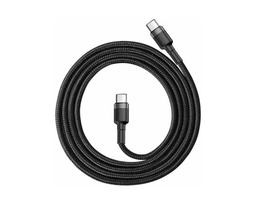 Кабель Baseus Cafule USB Type-C - USB Type-C (CATKLF-HG1) 2м черный/серый