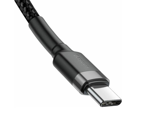 Кабель Baseus Cafule USB Type-C - USB Type-C (CATKLF-HG1) 2м черный/серый