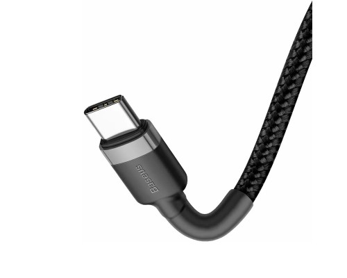 Кабель Baseus Cafule USB Type-C - USB Type-C (CATKLF-HG1) 2м черный/серый