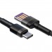 Кабель Baseus Cafule USB - USB Type-C (CATKLF-PG1) HW 40Вт, 1м черный/серый
