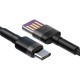 Кабель Baseus Cafule USB - USB Type-C (CATKLF-PG1) HW 40Вт, 1м черный/серый