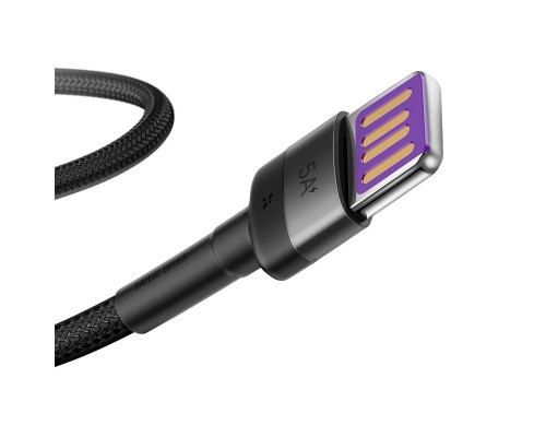 Кабель Baseus Cafule USB - USB Type-C (CATKLF-PG1) HW 40Вт, 1м черный/серый