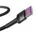 Кабель Baseus Cafule USB - USB Type-C (CATKLF-PG1) HW 40Вт, 1м черный/серый
