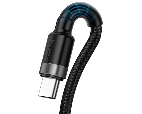 Кабель Baseus Cafule USB - USB Type-C (CATKLF-PG1) HW 40Вт, 1м черный/серый