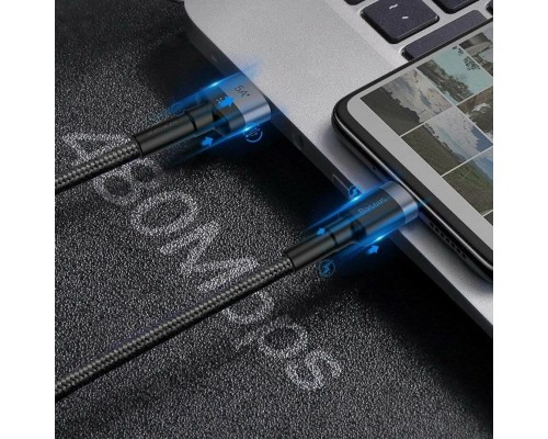 Кабель Baseus Cafule USB - USB Type-C (CATKLF-PG1) HW 40Вт, 1м черный/серый