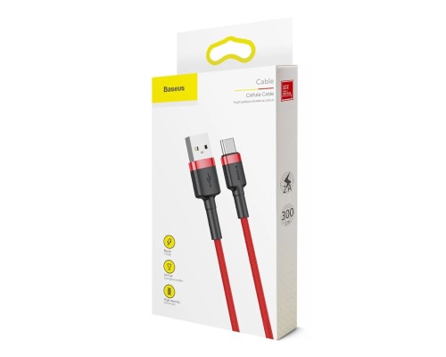Кабель Baseus Cafule USB - USB Type-C (CATKLF-U09) 3м красный/красный