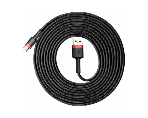 Кабель Baseus Cafule USB - USB Type-C (CATKLF-U91) 3м черный/красный