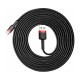 Кабель Baseus Cafule USB - USB Type-C (CATKLF-U91) 3м черный/красный