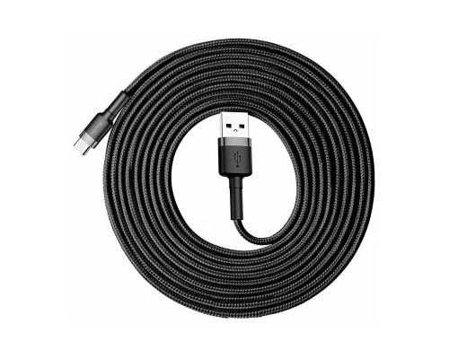 Кабель Baseus Cafule USB - USB Type-C (CATKLF-UG1) 3м черный/серый