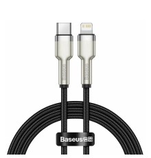 Кабель Baseus Cafule Metal Data Cable Type-C- Lightning (CATLJK-A01) 1м черный/розовое золото