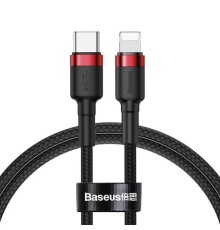 Кабель Baseus Cafule USB Type-C - Lighting (CATLKLF-91) 1м черный/красный