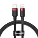 Кабель Baseus Cafule USB Type-C - Lighting (CATLKLF-91) 1м черный/красный