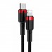 Кабель Baseus Cafule USB Type-C - Lighting (CATLKLF-91) 1м черный/красный
