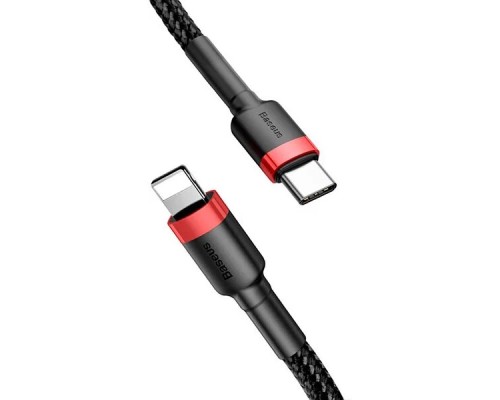 Кабель Baseus Cafule USB Type-C - Lighting (CATLKLF-91) 1м черный/красный