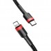 Кабель Baseus Cafule USB Type-C - Lighting (CATLKLF-91) 1м черный/красный