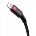 Кабель Baseus Cafule USB Type-C - Lighting (CATLKLF-91) 1м черный/красный