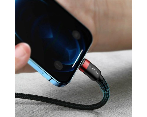 Кабель Baseus Cafule USB Type-C - Lighting (CATLKLF-91) 1м черный/красный