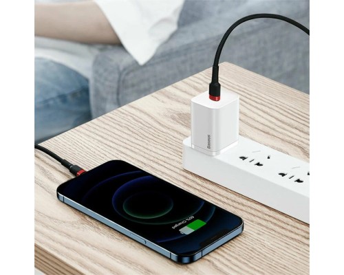 Кабель Baseus Cafule USB Type-C - Lighting (CATLKLF-91) 1м черный/красный